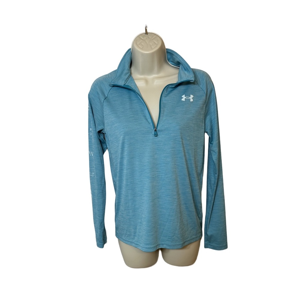 Under Armour Blue HeatGear Quarter-Zip Pullover Youth Large